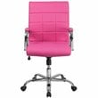 Flash Furniture Mid Back Faux Leather Swivel Office Chair in Pink