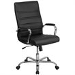 Flash Furniture High Back Leather Office Swivel Chair in Black and Chrome