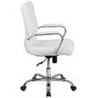Flash Furniture Mid Back LeatherSoft Office Swivel Chair in White and Chrome