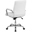 Flash Furniture Mid Back LeatherSoft Office Swivel Chair in White and Chrome
