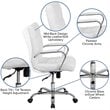 Flash Furniture Mid Back LeatherSoft Office Swivel Chair in White and Chrome