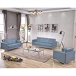 Flash Furniture Lacey Leather Reception Loveseat in Gray