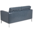 Flash Furniture Lacey Leather Reception Loveseat in Gray