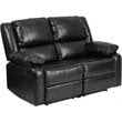 Flash Furniture Harmony 3 Piece Leather Reclining Sofa Set in Black