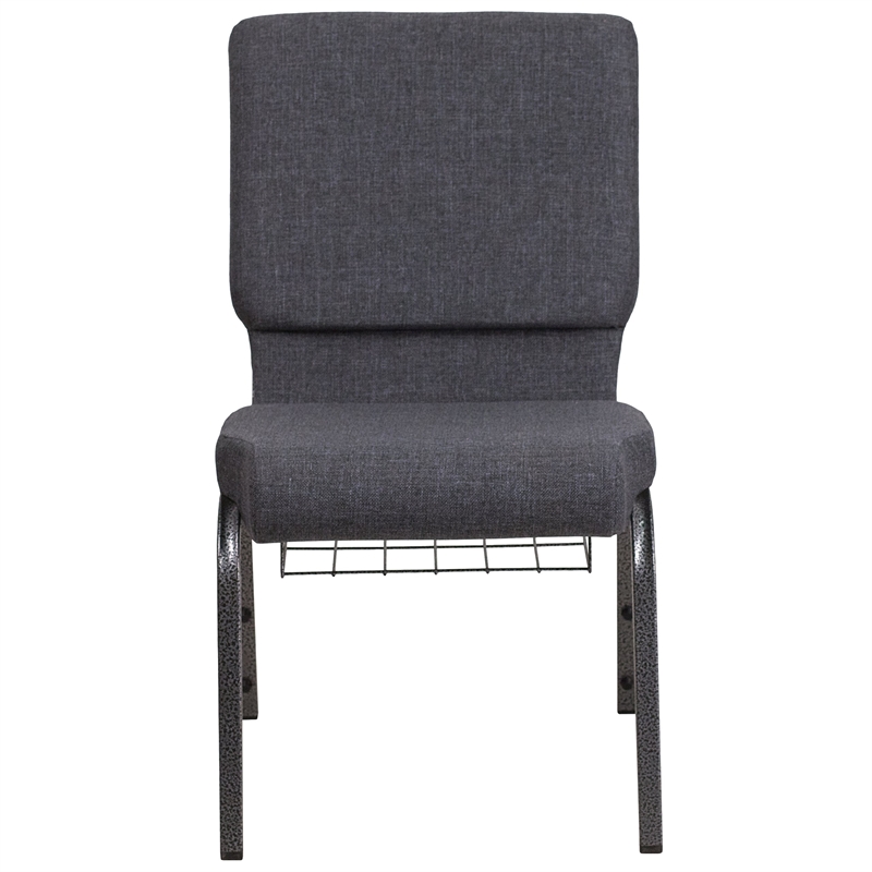Flash Furniture Fabric Church Chair in Gray