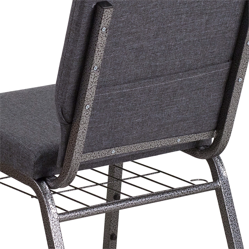 Flash Furniture Fabric Church Chair in Gray