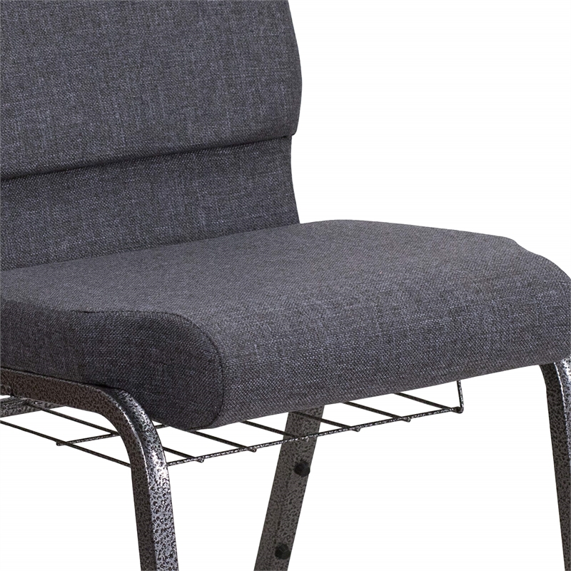 Flash Furniture Fabric Church Chair in Gray
