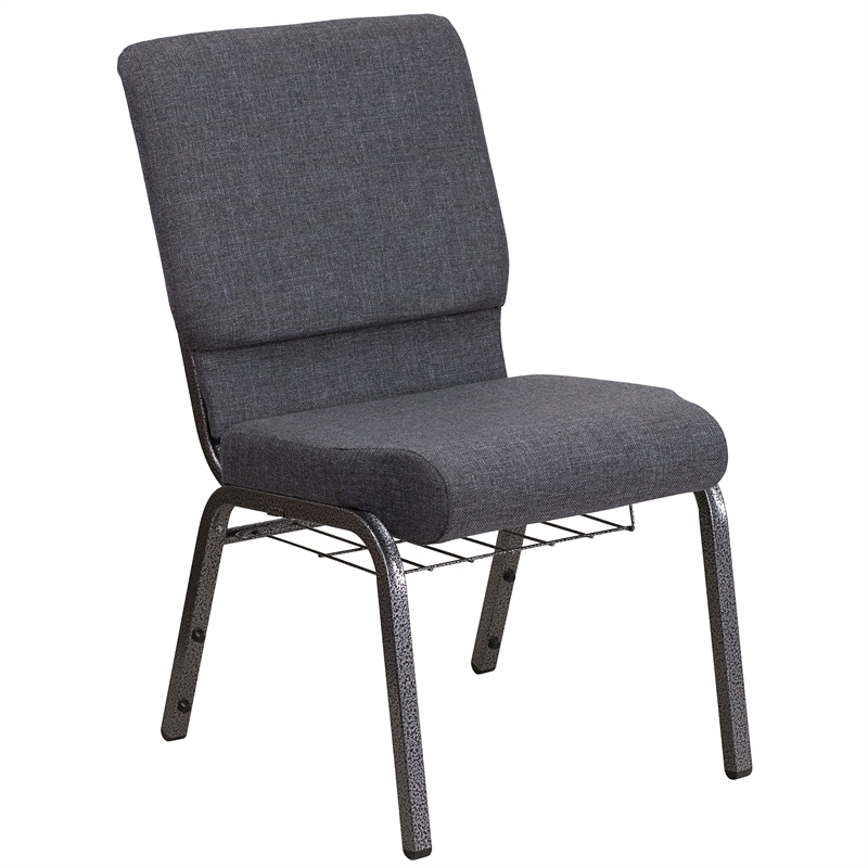 Flash Furniture Fabric Church Chair in Gray