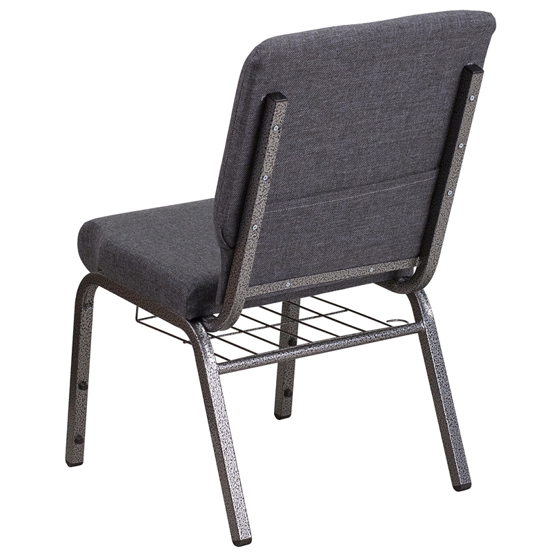 Flash Furniture Fabric Church Chair in Gray