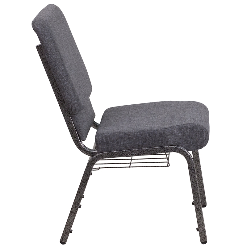Flash Furniture Fabric Church Chair in Gray