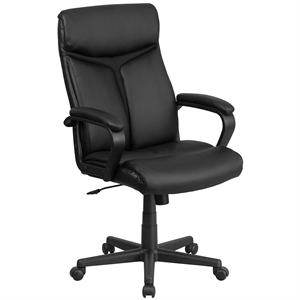 Flash Furniture High Back Leather Office Chair in Black