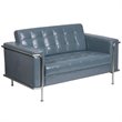Flash Furniture Faux Leather Loveseat in Gray