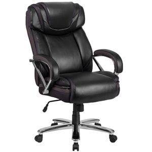 Flash Furniture Hercules Big and Tall Leather Office Chair In Black