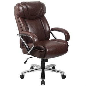 Flash Furniture Hercules Big and Tall Leather Office Chair In Brown