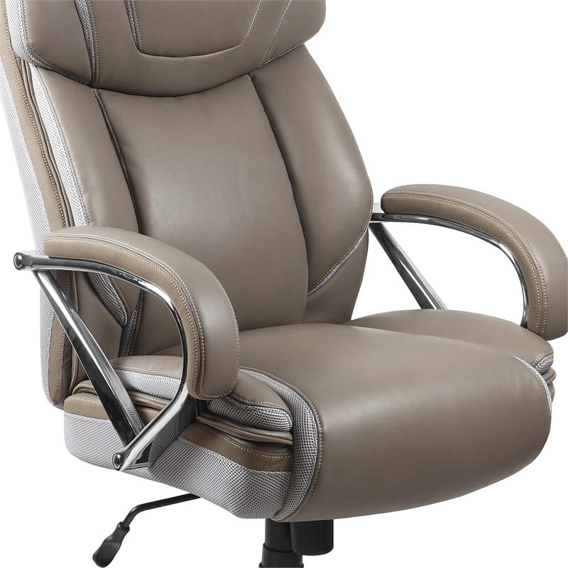 Flash Furniture Hercules Big and Tall Leather Office Chair In Taupe