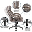 Flash Furniture Hercules Big and Tall Leather Office Chair In Taupe