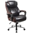 Flash Furniture Big and Tall Leather Office Swivel Chair in Black and Brown