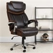 Flash Furniture Big and Tall Leather Office Swivel Chair in Black and Brown