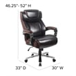 Flash Furniture Big and Tall Leather Office Swivel Chair in Black and Brown