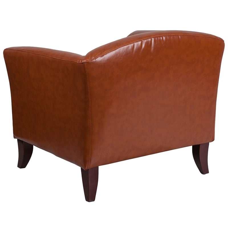 Flash Furniture Imperial Leather Reception Chair in Cognac