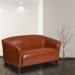 Flash Furniture Bonded Leather Loveseat In Brown