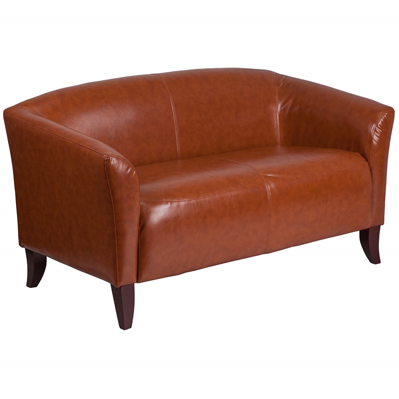 Flash Furniture Bonded Leather Loveseat In Brown