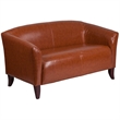 Flash Furniture Bonded Leather Loveseat In Brown