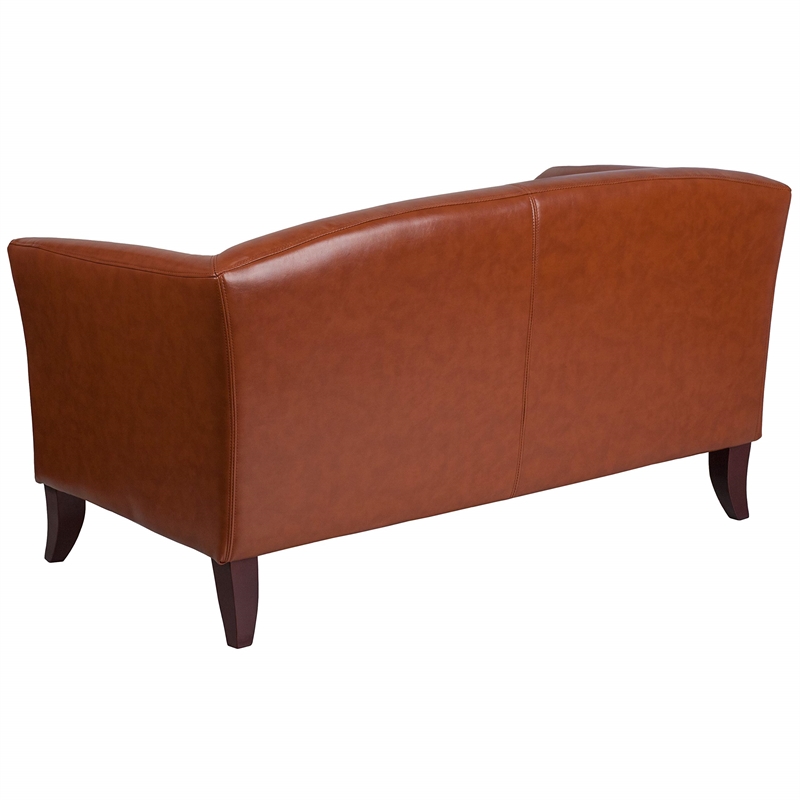 Flash Furniture Bonded Leather Loveseat In Brown