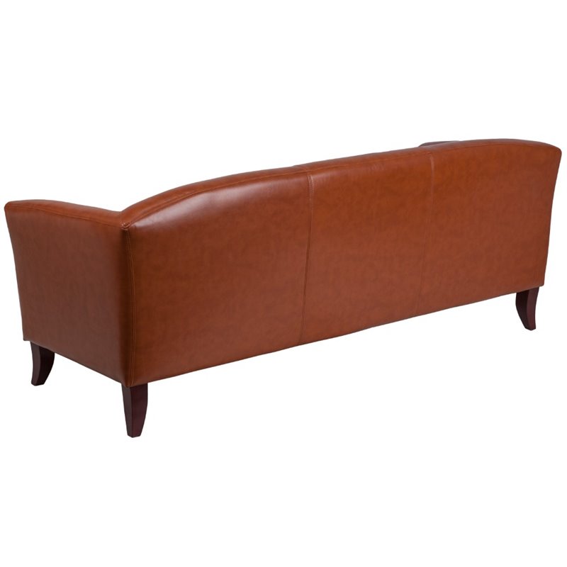 Flash Furniture Imperial Faux Leather Sofa in Cognac