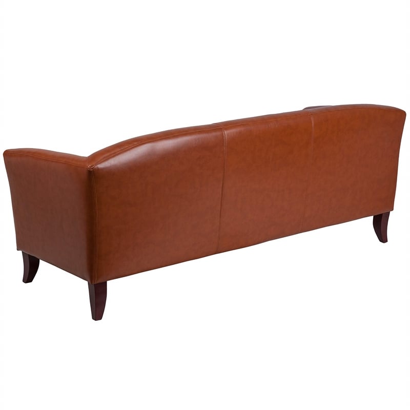 Flash Furniture Imperial Faux Leather Sofa in Cognac