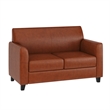 Flash Furniture Bonded Leather Loveseat In Brown Mahogany