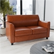 Flash Furniture Bonded Leather Loveseat In Brown Mahogany