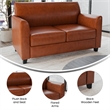 Flash Furniture Bonded Leather Loveseat In Brown Mahogany
