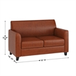 Flash Furniture Bonded Leather Loveseat In Brown Mahogany