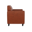 Flash Furniture Bonded Leather Loveseat In Brown Mahogany