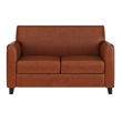 Flash Furniture Bonded Leather Loveseat In Brown Mahogany