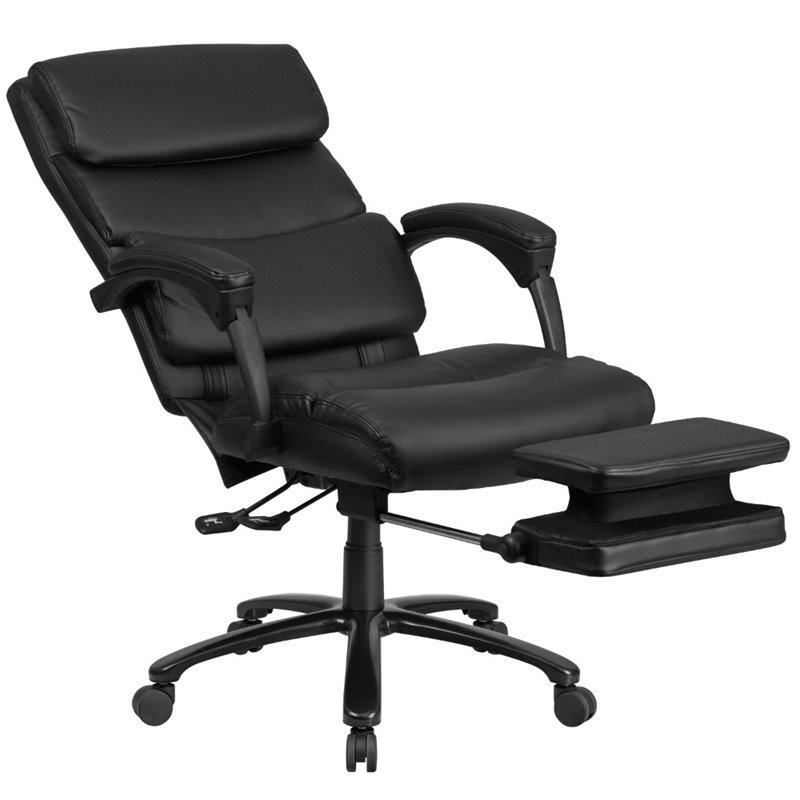 Flash Furniture Leather Reclining Office Chair in Black BT90519HGG