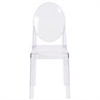 Flash Furniture Oval Back Ghost Chair in Transparent Crystal