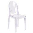 Flash Furniture Oval Back Ghost Chair in Transparent Crystal