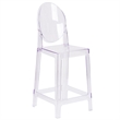 Flash Furniture 25&quot Oval Back Ghost Counter Stool in Transparent Crystal