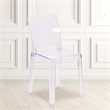 Flash Furniture Square Back Ghost Chair in Transparent Crystal