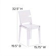 Flash Furniture Square Back Ghost Chair in Transparent Crystal
