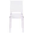 Flash Furniture Square Back Ghost Chair in Transparent Crystal