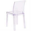 Flash Furniture Square Back Ghost Chair in Transparent Crystal