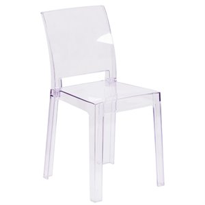 flash furniture square back ghost chair in transparent crystal