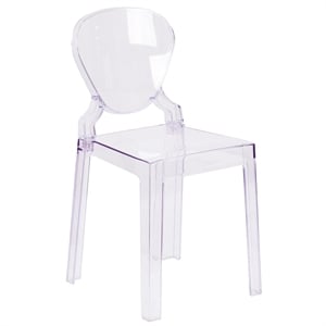 Flash Furniture Tear Back Ghost Chair in Transparent Crystal