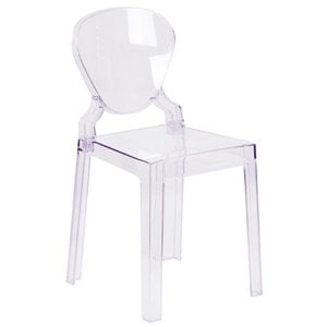 flash furniture tear back ghost chair in transparent crystal