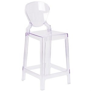 flash furniture contemporary tear back ghost bar stool in transparent crystal
