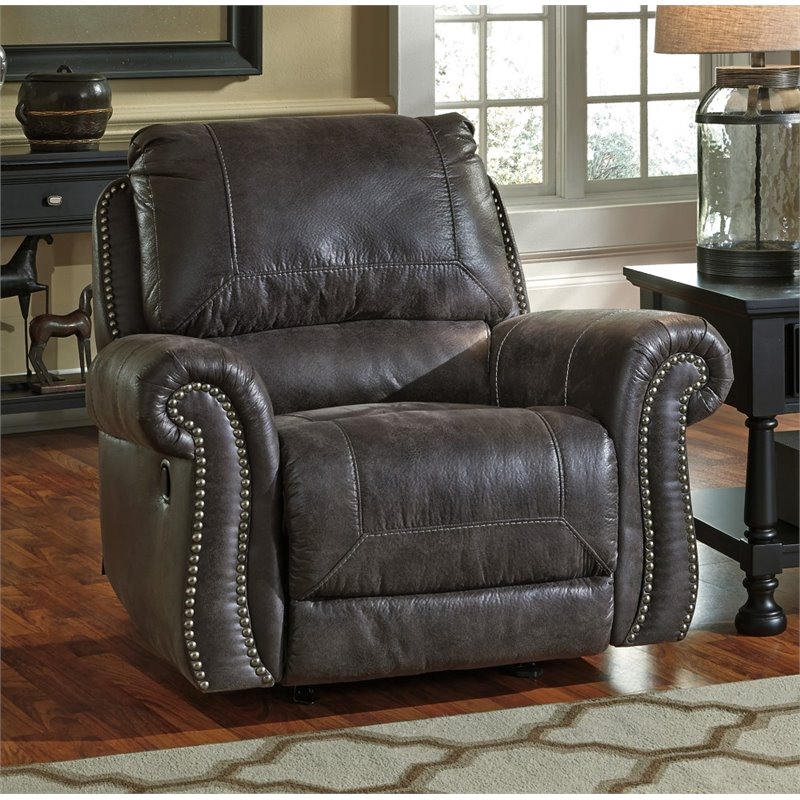 Flash Furniture Breville Faux Leather Rocker Recliner In Charcoal Flash Furniture Breville Faux Leather Rocker Recliner In Charcoal