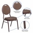 Flash Furniture Fabric Banquet Stacking Chair in Brown Patterned Fabric